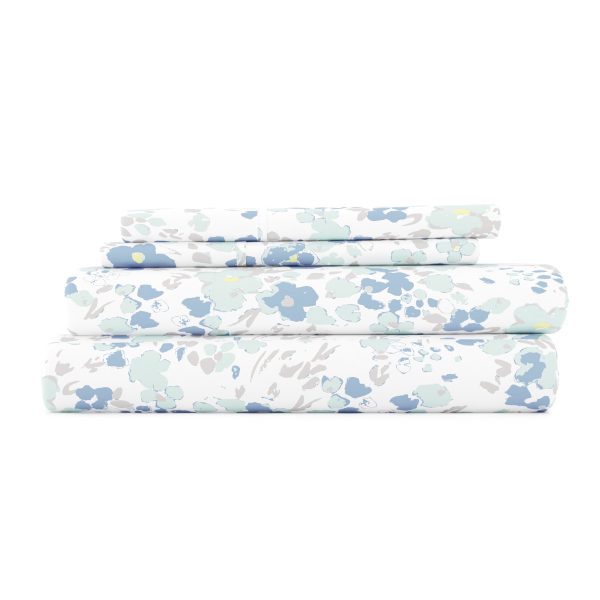 Violets Pattern 4-Piece Sheet Set Online now