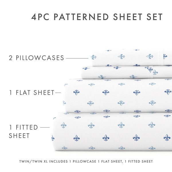 Lily Pattern 4-Piece Sheet Set For Cheap - Image 5