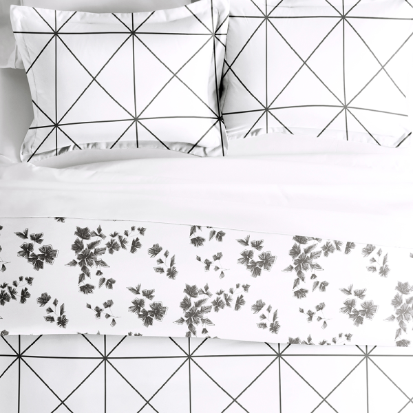 Edgy Flowers Pattern 3-Piece Reversible Duvet Cover Set Hot on Sale - Image 5
