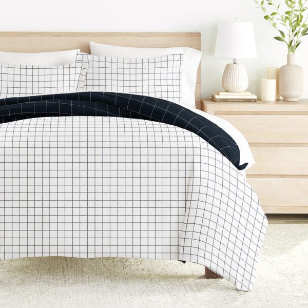 Rustic Windowpane Pattern 3-Piece Reversible Duvet Cover Set (Sale) Sale - Image 2