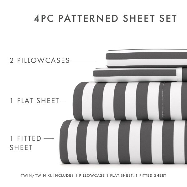 Ribbon Pattern 4-Piece Sheet Set Online Hot Sale - Image 5