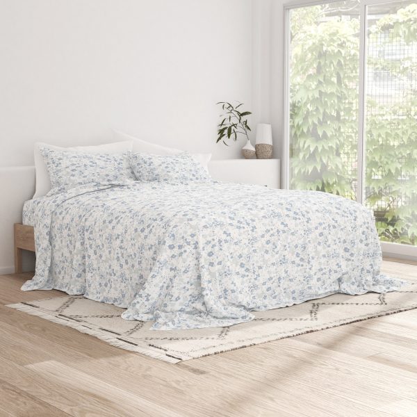 Violets Pattern 4-Piece Sheet Set Online now - Image 4