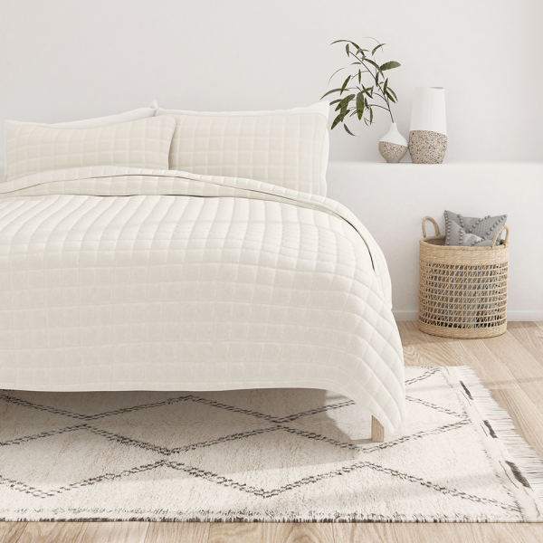 3-Piece Square Quilted Coverlet Set (Sale) For Cheap - Image 2