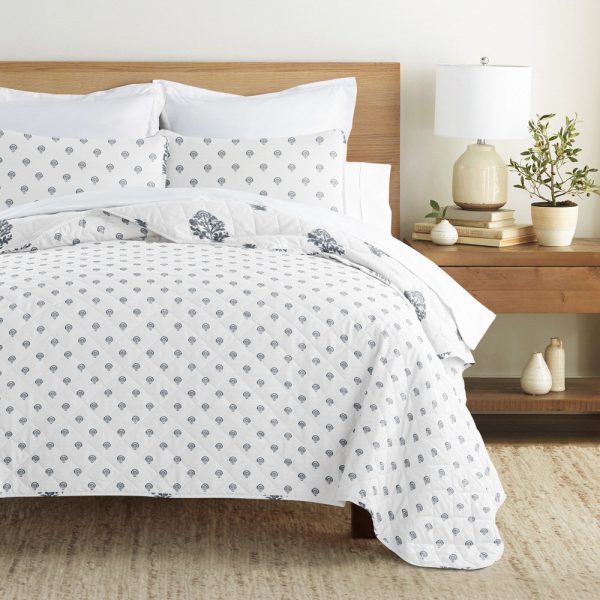 Stamped Bloom Reversible Quilted Coverlet Set Sale - Image 4