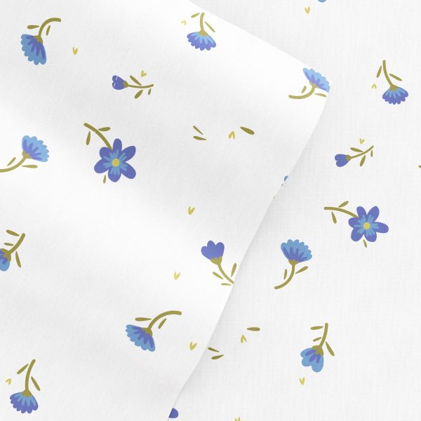 Soft Floral Pattern 4-Piece Sheet Set - Light Blue (Twin, Full, Queen) & Pink (Queen) Sale - Image 4
