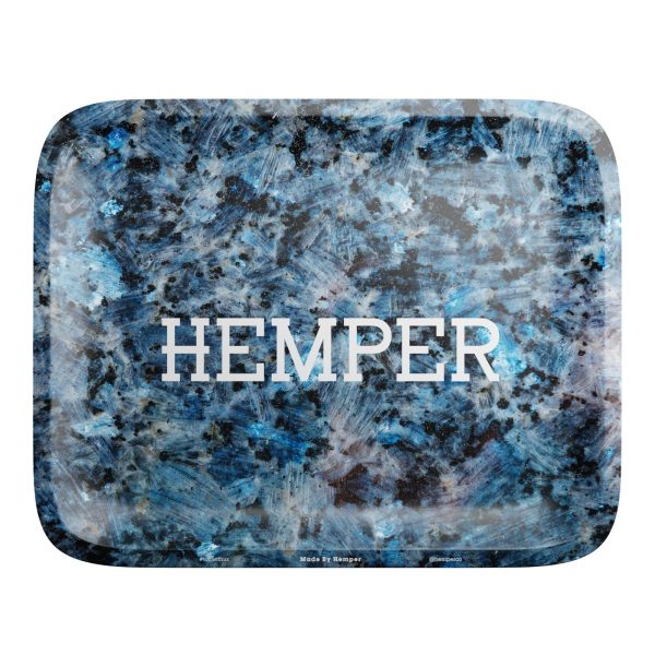 HEMPER  - Luxe Marble Black Blue Rolling Tray Online Hot Sale