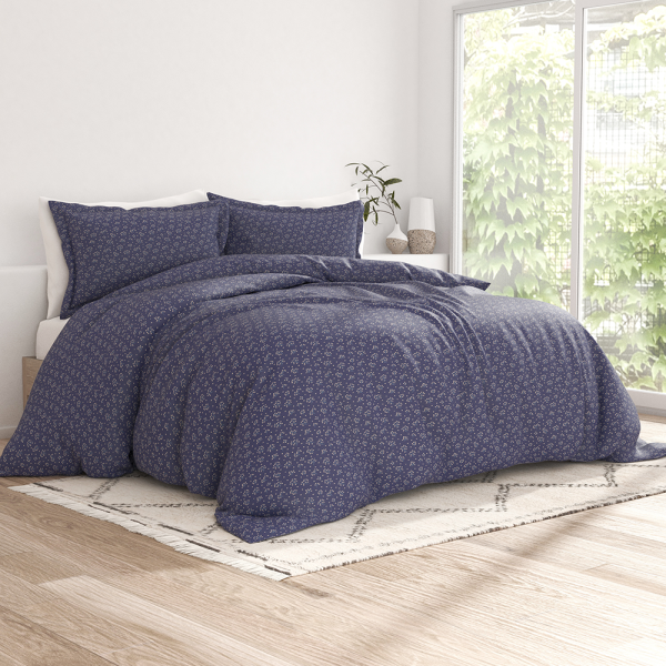 Midnight Blossoms Pattern 3-Piece Duvet Cover Set (Sale) Online Sale - Image 2
