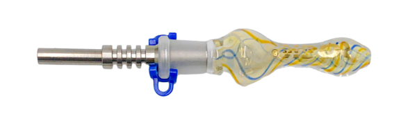 Yellow Blue Dab Straw w  Titanium Tip Fashion - Image 2