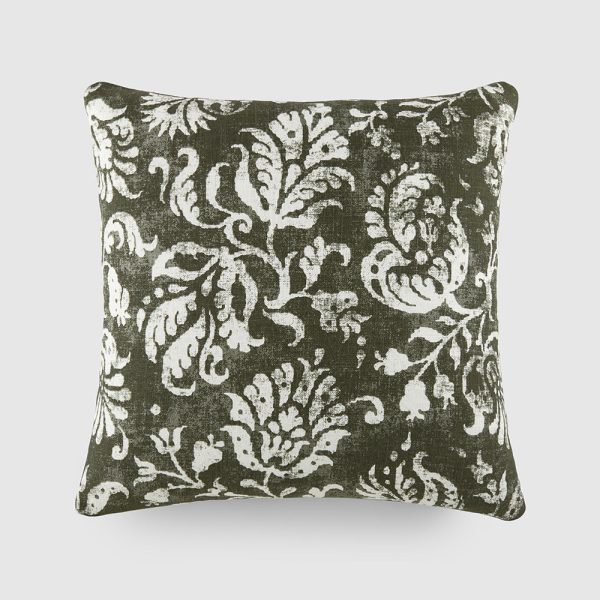 Distressed Floral Décor Throw Pillow (Sale) For Sale - Image 4
