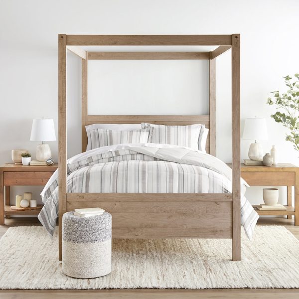 Vertical Stripe Reversible Down-Alternative Comforter Set (Sale) For Discount - Image 3