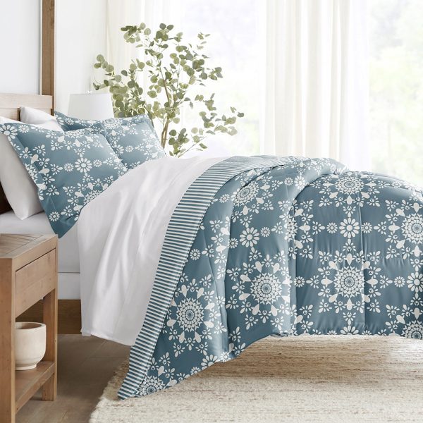 Daisy Medallion Reversible Down-Alternative Comforter Set (Sale) For Cheap - Image 4