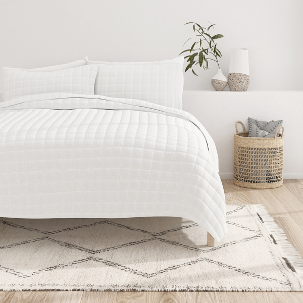 3-Piece Square Quilted Coverlet Set (Sale) For Cheap - Image 3