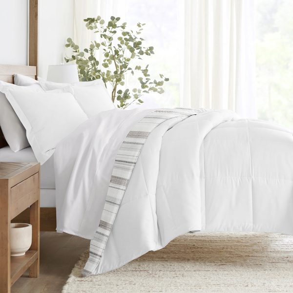 Vertical Stripe Reversible Down-Alternative Comforter Set (Sale) For Discount - Image 2