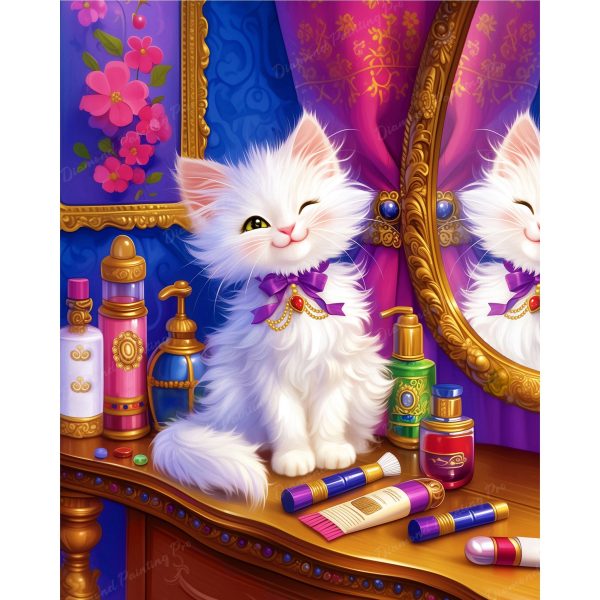 Purrfect Kitty Reflection | Diamond Painting For Discount - Image 2